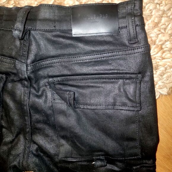 Valabasas Onyx Black Stacked Flare Waxed Jeans Men's Size 29 - Picture 9 of 16